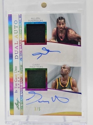 2025 Leaf In The Game Dual Auto-Relic Allen Iverson & Gary Payton #3/5