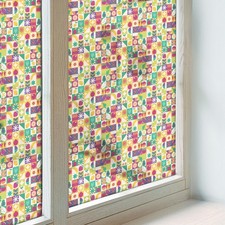 Glass Home Bathroom Window Security Privacy Sticker Colorful Abstraction