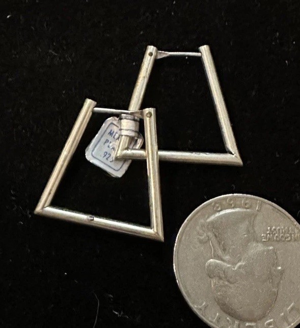 Simple Geometric Square Sterling Silver Artisan H… - image 8