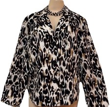 Vintage womens jacket size L Fall boho button blazer cotton career office EUC