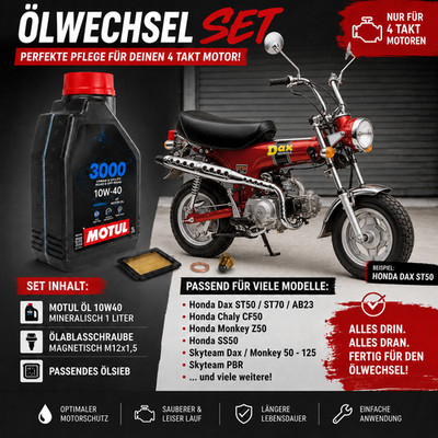 Ölwechsel Set Skyteam Dax Skymax Motul Öl, Magn. Ablassschraube + Filtersieb