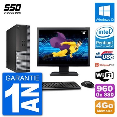 PC Dell Optiplex 3020 SFF Bildschirm 19'' G3220 RAM 4GB SSD 960GB Windows 10 Wifi