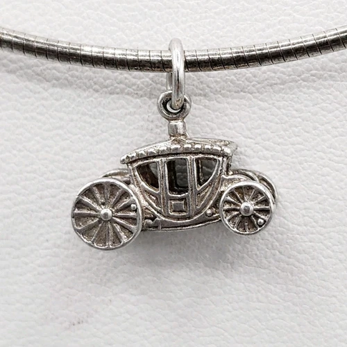 Ciondolo Vintage Argento Sterling 925 Incoronazione Britannica Coach Charm
