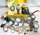 Vintage Watch Lot Seiko Timex Gruen Bulova Invicta Clinton Windup Parts Repair