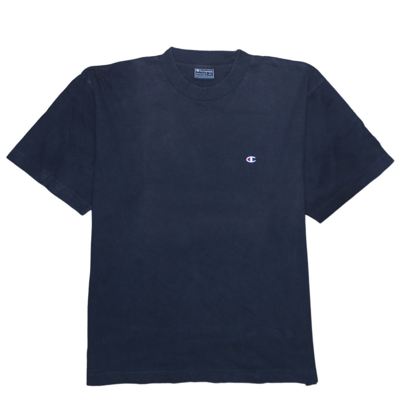 Champion Mens T Shirt Navy Blue Double Dry Embroidered C Logo Athletic Tee M