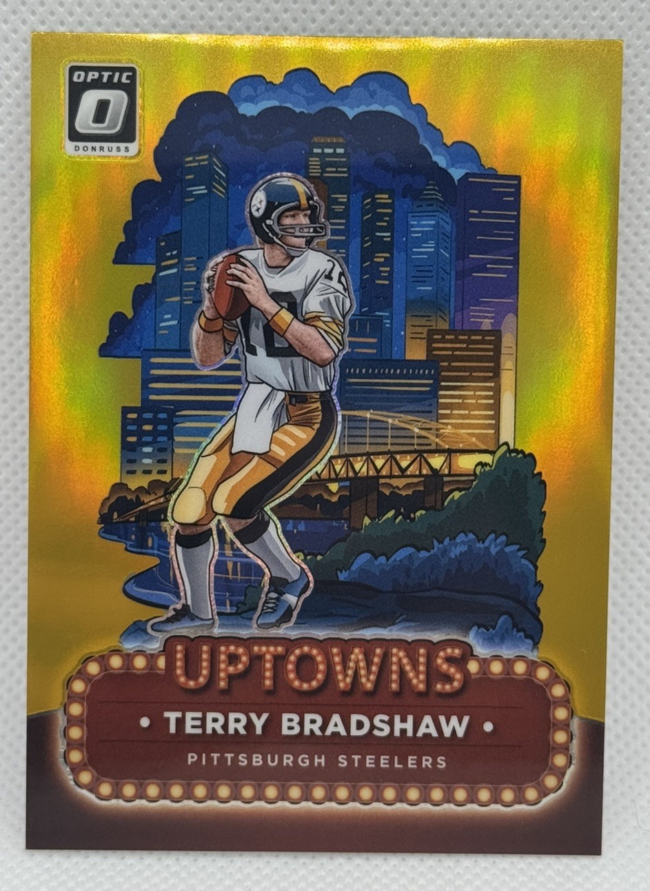 2024 Panini Donruss Optic Terry Bradshaw #25 Uptowns GOLD /10 CASE HIT Steelers