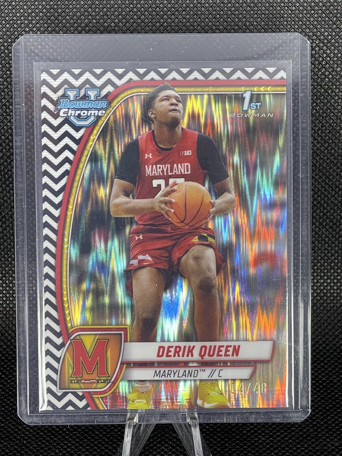 2024-25 Bowman U Chrome Derik Queen 1st Bowman Black & White Stealth /48 #19