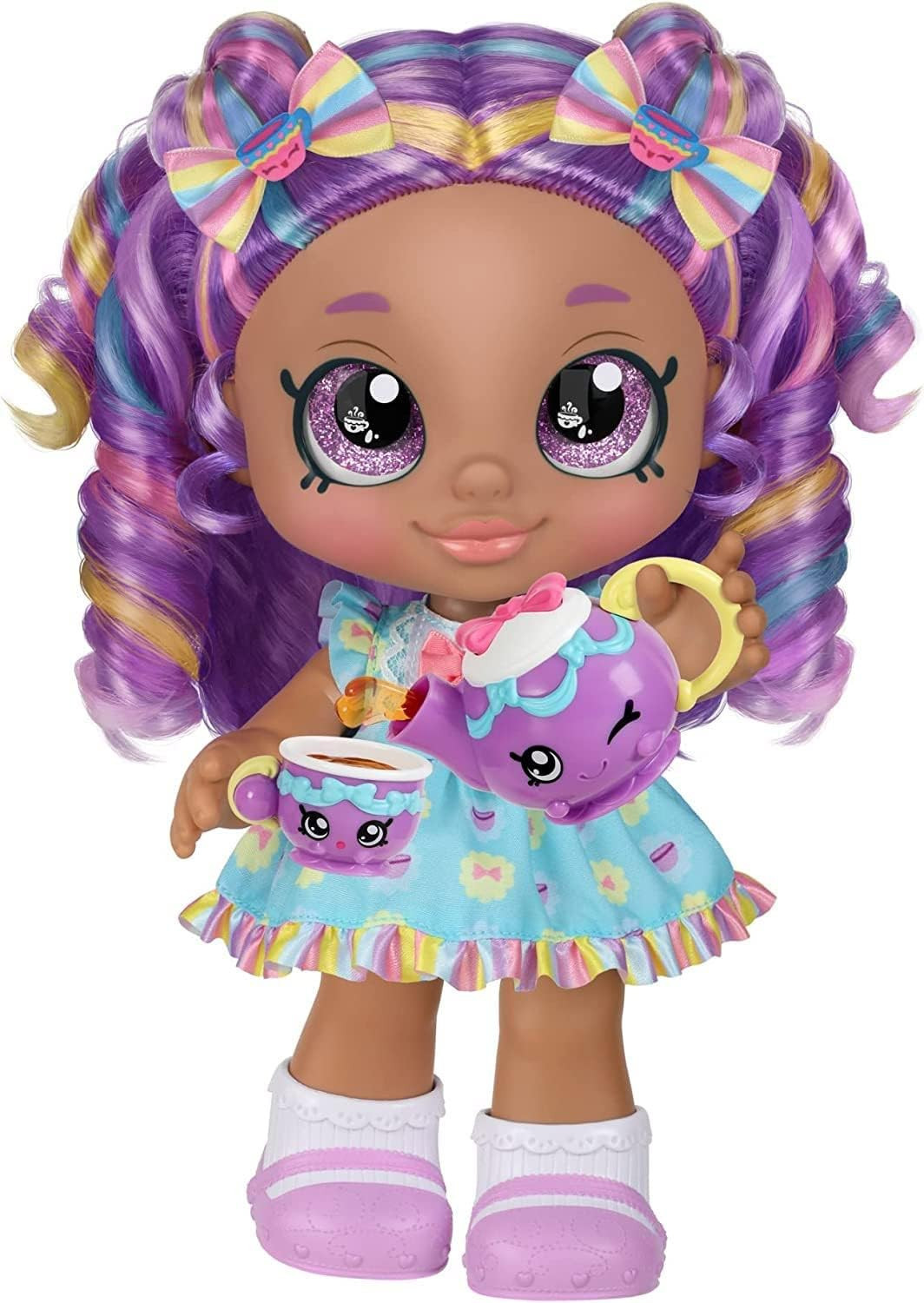 Kirstea & Tea Party Set. Toddler Doll with Changeable Clothes plus 11 Shopkin...