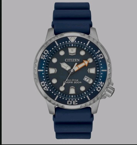 Citizen Eco-Drive Promaster Dive Watch with Blue Dial and Rubber Strap #BN0151-0