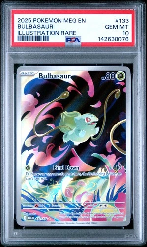 2025 POKEMON MEG EN-MEGA EVOLUTION ILLUSTRATION RARE #133 BULBASAUR PSA 10
