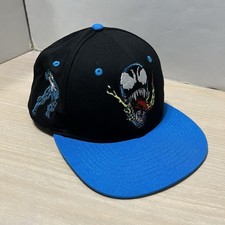 Marvel Venom SnapBack Adjustable Mens Spiderverse Spiderman Blue BC Spell Out