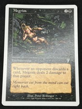 Magic the Gathering MTG Megrim Black Core Set 7th Edition Uncommon