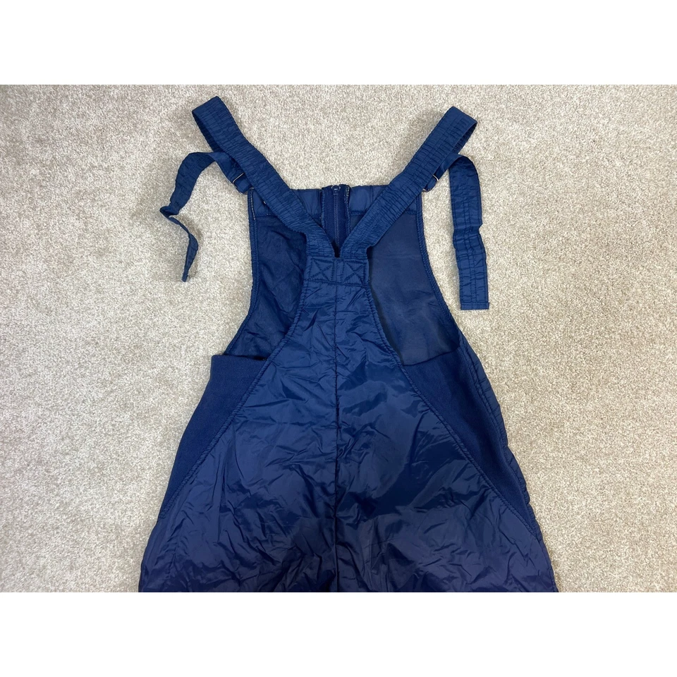 Vtg 70s Sears Navy Blue Puffer Ski Overalls Snow Bibs Size 14 Reg Made in Korea - Image 2 of 4