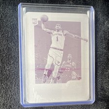 2020-21 Panini One and One Obi Toppin Magenta Plate 1/1 #109 Knicks Base Rookies