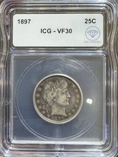 1897 Barber Quarter Dollar ICG VF-30 IDC Verified