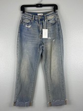 Cello Women Size 1 Denim Jeans High Rise Straight Leg NWT