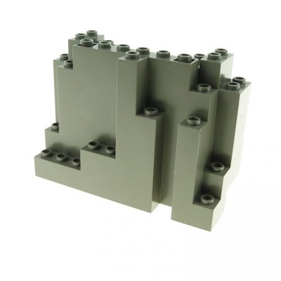 1x Lego Felsen Panele 4x10x6 alt-dunkel grau Berg Wand Rock BURP 60052 6082
