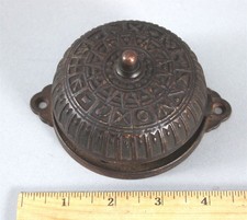 Antique 19thC Victorian Eastlake Hardware Bronzed Cast Iron Door Bell NO RESERVE