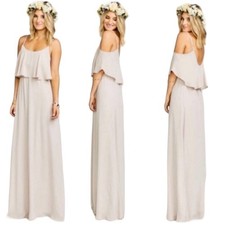 Show Me Your Mumu Caitlin Ruffle Maxi Bridesmaid Prom Cream Dress Size XXS NWT