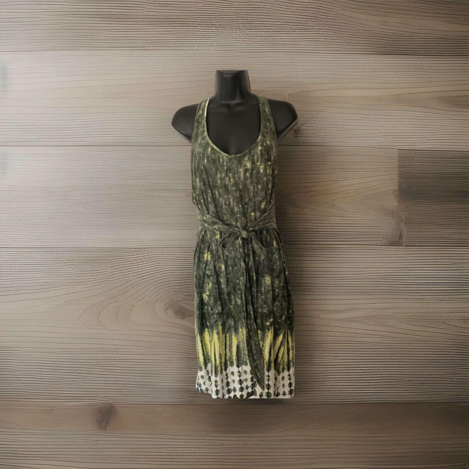 Patagonia Womens Kiawah Island Dress Size XL Green Tie Dye Racerback Belted L12