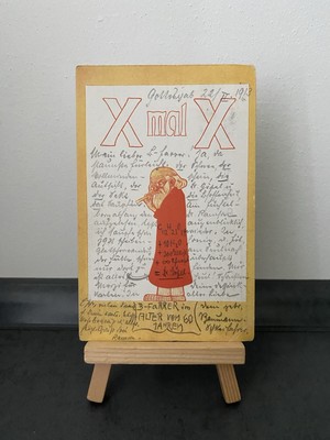 Antique Postcard X by X, What Is It, Career Tri-Color Print, 1913