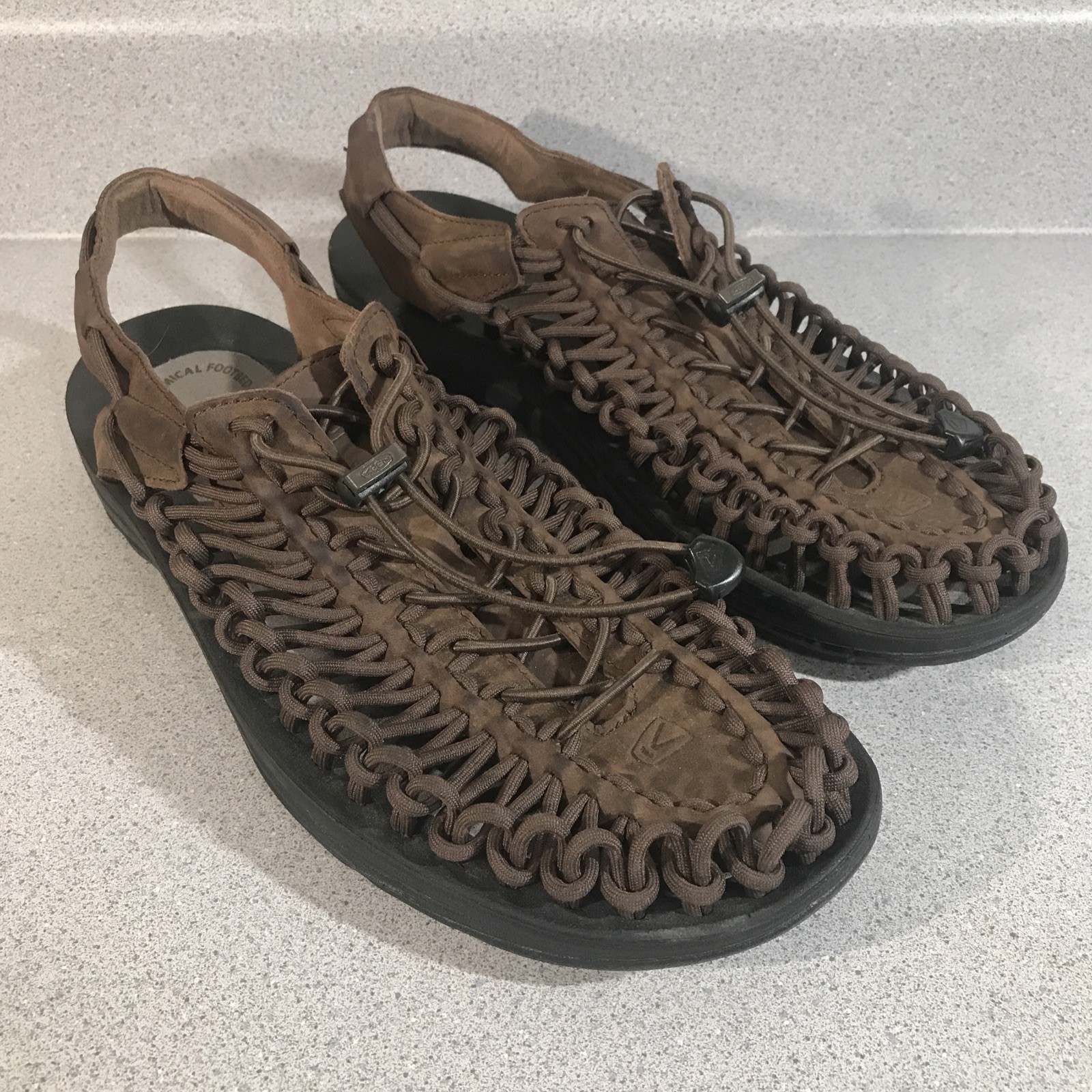 Sandali Keen Uneek pelle paracord uomo 12 betulla tutto marrone acqua escursionismo Gesù