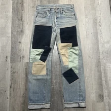 VTG 70s Levis 501 Patchwork Selvedge Hippie Patched USA Custom Denim USA Jeans