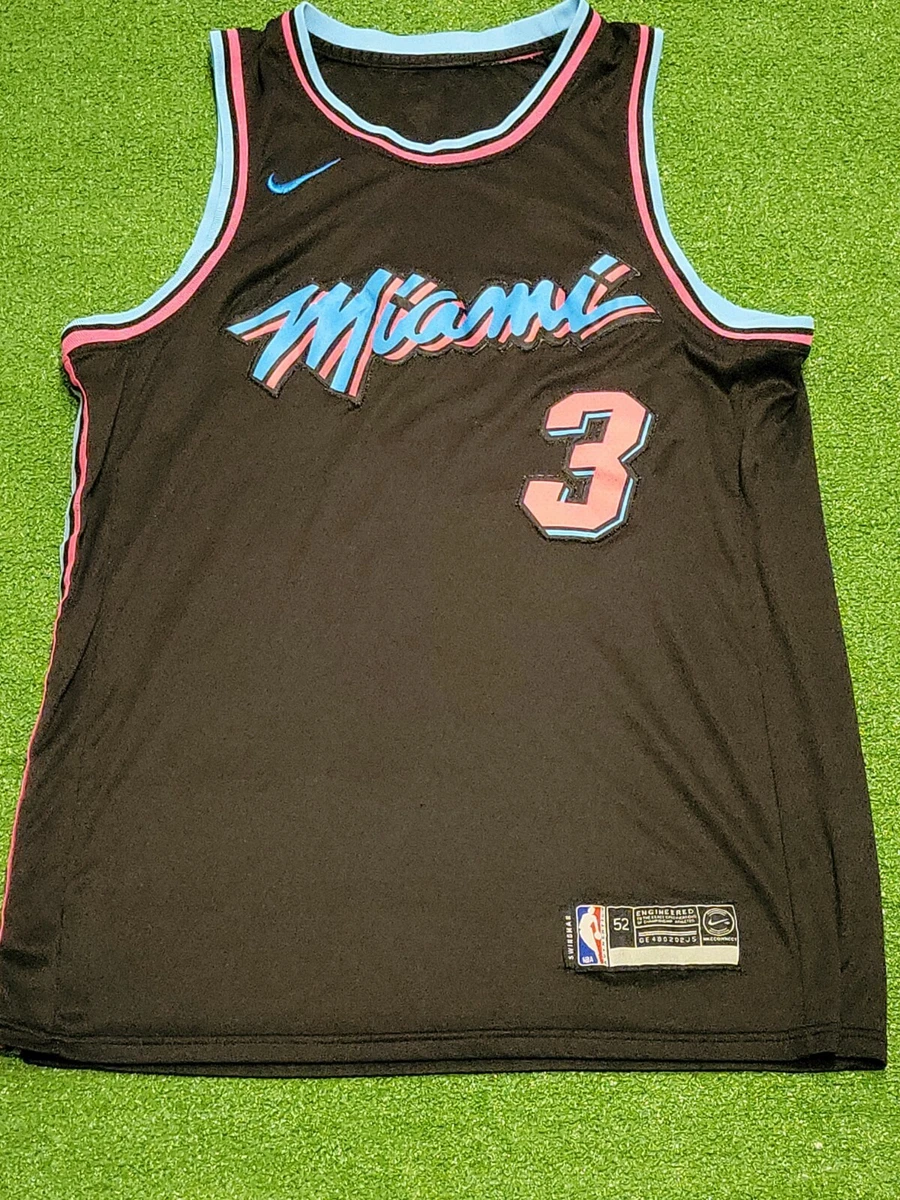 Nike Dwyane Wade Miami Heat Vice Nights Blue Pink Swingman Jersey by Devious Elements Apparel 2XL