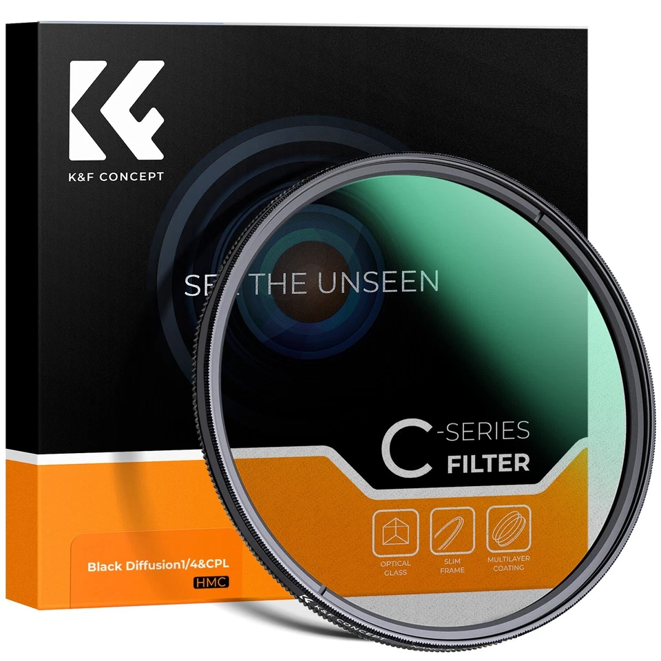K&F Concept NANO-C Black Mist Diffusion 1/4&CPL  2 in 1 Filter 37mm/67mm/82mm - Image 2 of 4