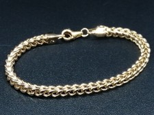 9ct Yellow Gold Franco Bracelet - 4.2mm - 7.5" or 8.5" - British Hallmarked