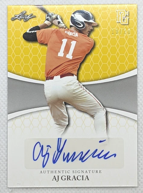 2022 LEAF PERFECT GAME NATIONAL SHOWCASE AJ GRACIA 19/20 AUTO ERROR