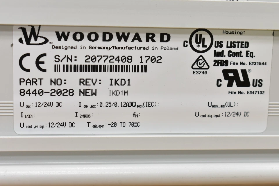 Woodward 8440-2028, Digital I/O Expansion Module, Rev: IKD1, IKD1M, Uaux 12/24 V - Image 3 of 4