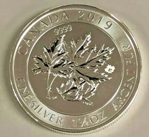 19 Silver 8 Silver Canadian Maple Leaf 1 5 Oz Bu Coin Ebay