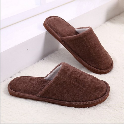 Women Men Plush Warm Slippers Unisex Anti-Slip Winter Indoor Casual House Shoes - Picture 7 of 26
