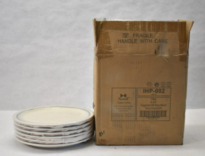 Lot of 12 Eggshell NR Blue Band Plates 9-3/4'' Dia Kitchenware White Tableware