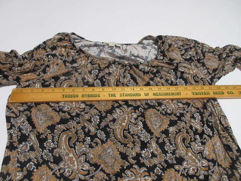 Blusa boho marrón cachemir talla L Michael Kors Top dobladillo y puños elásticos para mujer Foto 2 de 4