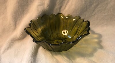 Indiana Glass Co Sunflower Candy Dish, Lily Pons Green Sunflower Bowl, Vintage