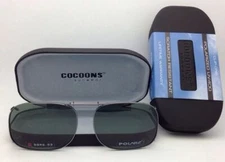 COCOONS Grey Polarized Sunglasses/Eyeglasses Over Rx Clip-on SQR 2-53 Gunmetal