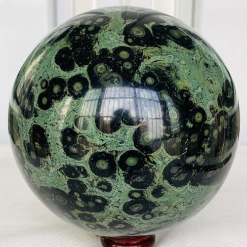 Natural Eye Green Kambaba Jasper Stromatolite Crystal Sphere Ball 3240G - Picture 3 of 12