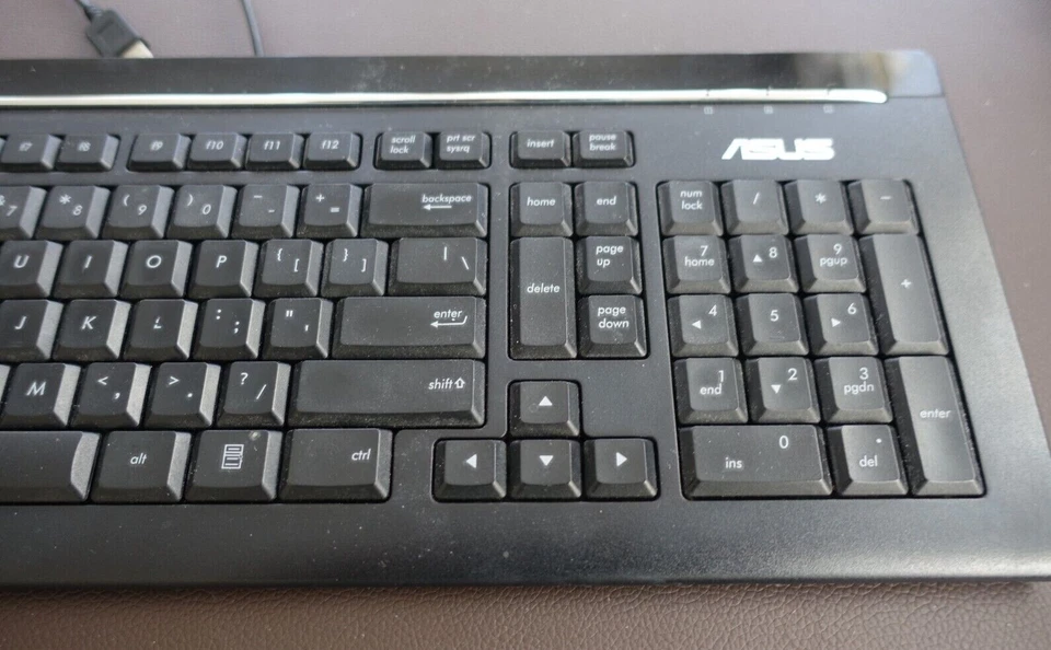 ASUS Slim Multimedia USB Keyboard w/Volume Control KB34211, Untested, Sold As-Is - Image 3 of 4