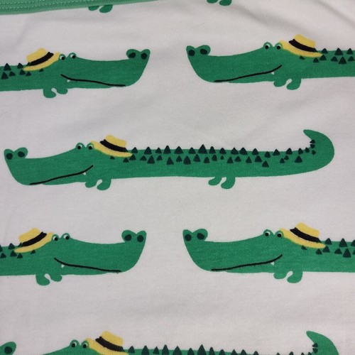 Ikea Baby Blanket Green Alligators Crocodiles Reversible Cotton Swaddle Lovey - Picture 2 of 6