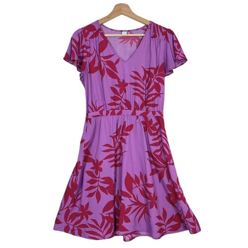 Old Navy Mini Dress Sz S Floral Print Short Flutter Sleeves V Neck Elastic  Waist | eBay