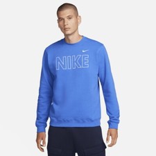 Nike Men's Sportswear Club Fleece Crew-Neck Sweatshirt in Blue FQ6151-480