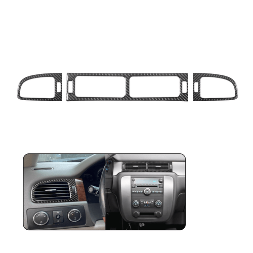 3pcs Fit For Silverado/Tahoe/Sierra Carbon Fiber Dashboard Air Vent Cover Trim - Picture 1 of 14