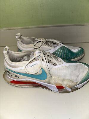 Women's Nike React Vapor NXT HC White Washed Teal Habanero CV0742-136 Size 11.5