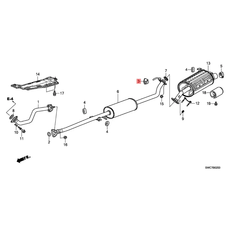 Colgador de montaje de goma de escape original OEM 18215-TA0-A01 Acura ILX RDX 2013-2025 Foto 4 de 4