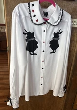 Her Universe Disney’s Alice In Wonderland Shirt Blouse We’re All Mad Here Plus 2