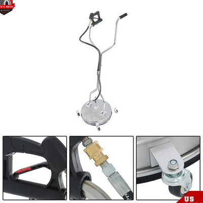 #ad 18quot; Dual Handle Quick Connect Pressure Washer Surface Cleaner 6000PSI w 4Wheels $140.16