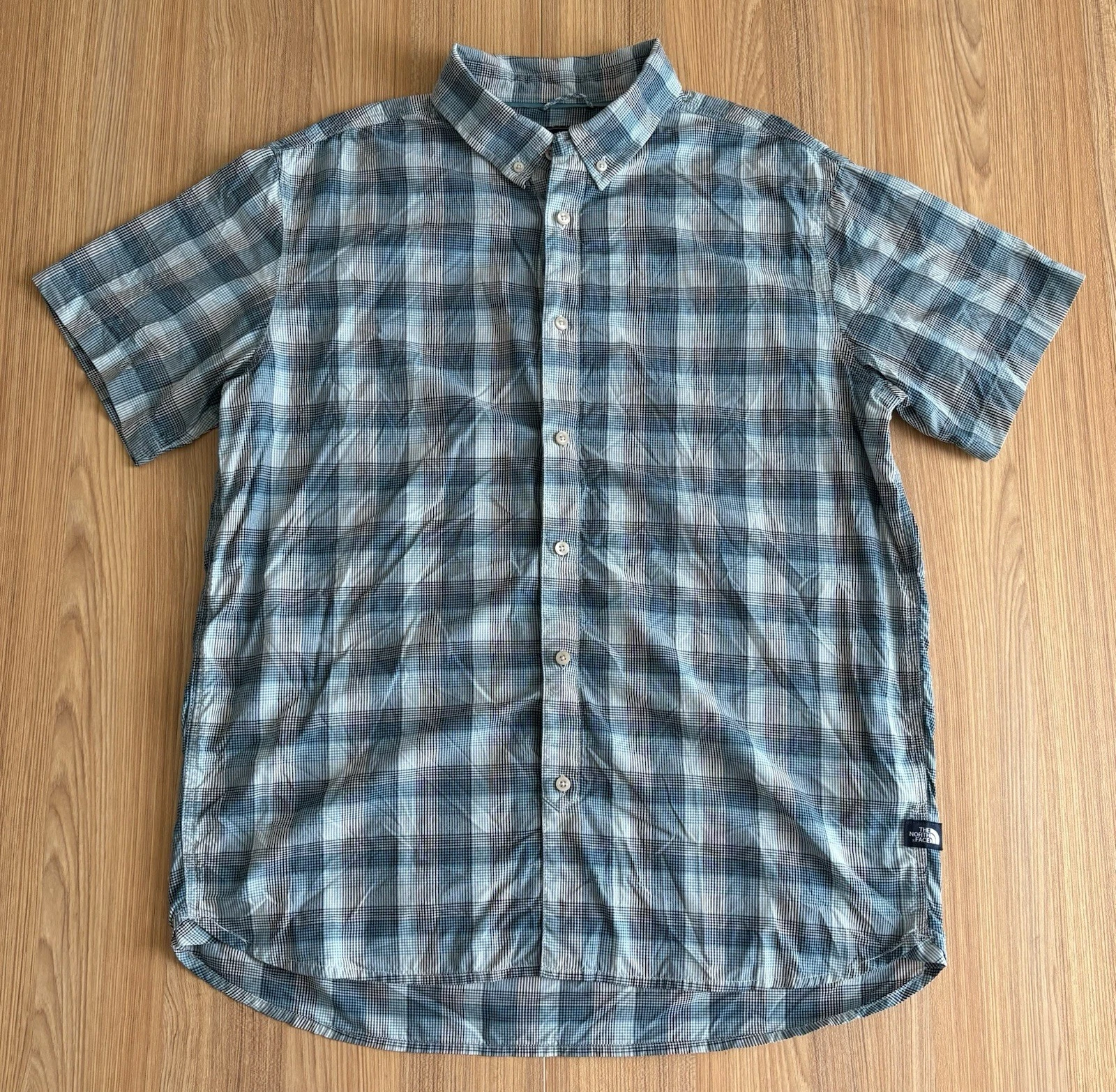 The North Face Monanock Shirt Mens XL Storm Blue Pluto Plaid Performance Outdoor