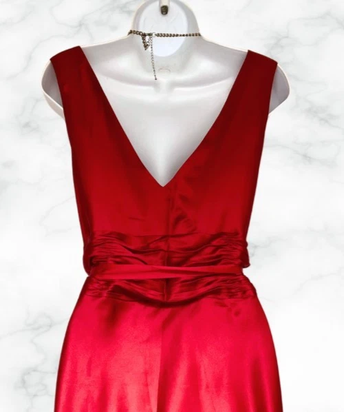 ✨ Monsoon Red Silk Mix Oriane Fit Flare Party Xmas Evening Dress - Size 16 - Image 3 of 3